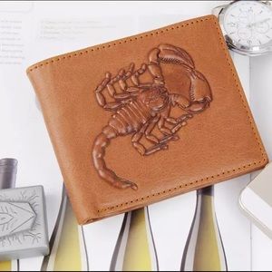 NEW Mens Leather Scorpion Bifold Wallet Cool Gift for Men